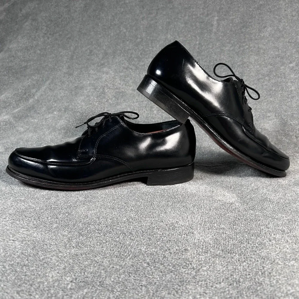 Towncraft Derby Dress Shoes Black Leather Plain Toe Mens 8.5 D Made in USA VTG